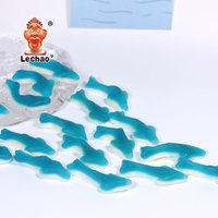 Fabricant de bonbons en gros, bonbons aux fruits, bonbons en forme de dauphin de dessin animé, requins gélifiés bleus, bonbons en vrac, bonbons sucrés