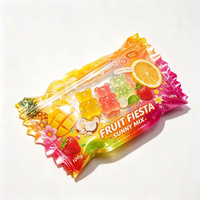 Sachet en Mylar holographique personnalisé en forme spéciale avec fermeture éclair, anti-odeur, pour bonbons gélifiés et emballage alimentaire