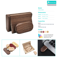 Unidad Flash USB de madera directa de fábrica con caja Logotipo personalizado gratis Memoria Flash USB de madera 16GB 32GB Venta al por mayor Pendrive 64GB 128GB