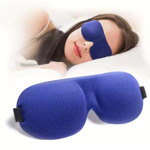 3D เมโมรี่โฟมหน้ากากใส่<span class=keywords><strong>นอน</strong></span>สีดำผ้าไอซ์ซิลค์สำหรับเดินทางหน้ากากปิดตาปรับแต่งโลโก้ได้น้ำหนักเบา - Product Image 6