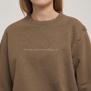 Hot Sale Women's Winter Jogger Sweatshirts Custom Logo Wholesale Breathable Cotton Long Sleeved Jacquard Technique Hooded Collar - Product Image 1