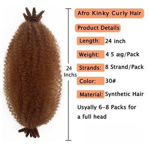 Extensiones de Cabello <span class=keywords><strong>Afro</strong></span> Rizado Pre-Separadas, Suaves, para <span class=keywords><strong>Trenzas</strong></span>, Crochet, Estilo Distressed, 24 Pulgadas de Largo - Product Image 2