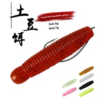 Leurre de simulation en silicone anti-hameçon, appât pour la pêche au bar et à la tête de serpent, nid d'abeille et pomme de terre en nid d'abeille, vente en gros
