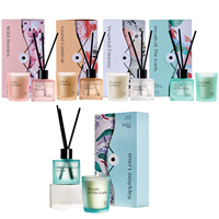 Coffret Cadeau M&Sense : Bougie Parfumée Artisanale de Luxe en Pot de Verre et Mini Diffuseur à Bâtonnets