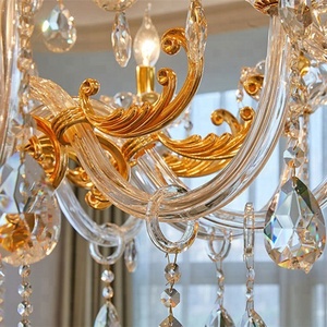 De china moderno claro al por mayor nuevo diseño de moda de lujo flor cristal candelabro de cristal - Product Image 3