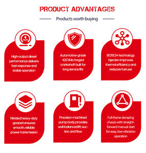 Pompe à <span class=keywords><strong>eau</strong></span> diesel haute performance 80 mm pour soulagement d'inondations d'urgence, 26 m de hauteur de refoulement, 60 m³/h - Product Image 5