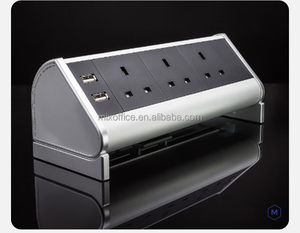 Sistema de salida de escritorio Uso comercial Extensión de alimentación de aleación de aluminio Enchufes fusionados individualmente Enchufe de mesa triangular 110 ~ 220V - Product Image 2