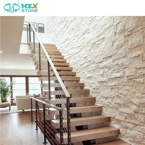 Hzx tùy chỉnh kích thước trắng đá thạch anh văn hóa tự nhiên đá cho nhà bếp khách sạn tường ốp <span class=keywords><strong>flamed</strong></span> mặt tiền ứng dụng văn hóa đá - Product Image 3