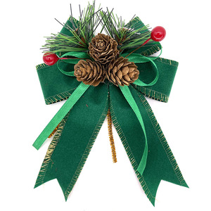 Ornamen Pita Dekoratif Jarum Pinus dan Kerucut Pinus Natal untuk Pohon, Karangan Bunga, Kotak Hadiah, Perlengkapan Pesta Liburan - Product Image 4