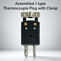 Connecteur thermocouple de type J assemblé avec support de fixation OEM, adaptateur de borne mâle en plastique noir IP20
