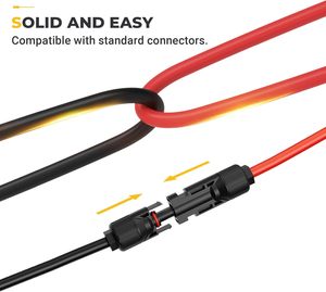 Năng lượng mặt trời bảng điều chỉnh Cáp PV nối dây 2.5mm2 4mm2 6mm2 với kết nối màu đen 10 AWG năng lượng mặt trời cáp mở rộng - Product Image 2