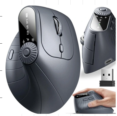 Hot Sale 2.4G Wireless Vertical Ergonomic Gaming Mouse USB Rechargeable for Multiple Devices Right for PC Office Use RGB Mouse