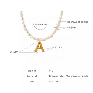 Luxurious Initial <strong>Pendant</strong> Handmade Freshwater <strong>Pearl</strong> Letter <strong>Necklace</strong> for Women Jewelry - Product Image 6