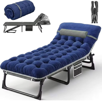 Colchón Plegable Acolchado para Camping con Almohada, Tumbona Reclinable Ajustable, Cama Plegable para Adultos, Precio al por Mayor