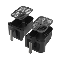 Friteuse à air électrique à double panier avec technologie 360 et écran LCD, fonctions de cuisson et de rôtissage, cuisson saine sans huile