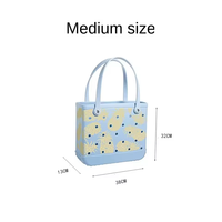Sac fourre-tout décontracté imperméable à grande capacité à deux poignées de style vacances EVA - Sac de plage en maille respirante pour l'été et les voyages