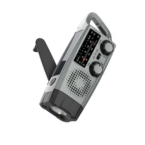 2023 New Arrivals Emergency Solar Dynamo AM/FN/WB Radio With LED Flashlight For Camping And Disaster