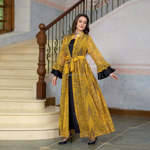 Abito Estivo da Donna Ultimo Design di Abbigliamento Islamico Elegante Mantello di Design Mantella alla Moda Gonna Lunga Musulmana <span class=keywords><strong>Abaya</strong></span> - Product Image 6