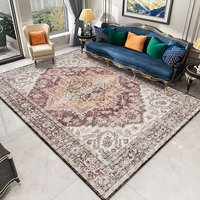 Tapis vintage noir et gris, tapis en polyester antidérapant, lavable à l'eau, tapis de sol intérieur pour la décoration de la chambre