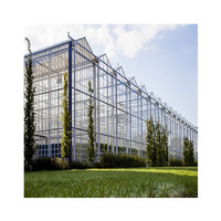 Serre de jardin hydroponique à travées multiples Serres en verre à couverture de cadre commercial agricole