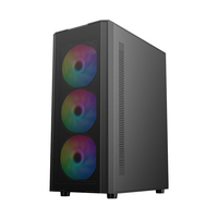 Casing PC Gaming ATX Mid Tower Kabinet Gamer OEM Casing Komputer Transparan dengan Panel Depan Mesh