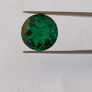 Varias piedras preciosas sueltas de esmeralda verde talladas en forma redonda, esmeraldas de laboratorio al por mayor, no naturales, hechas a mano para la fabricación de joyas. - Product Image 3