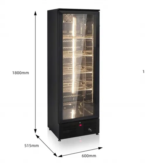 Armadietto per vino a temperatura singola di alta classe personalizzato con dispositivo di raffreddamento per vetrine con display per bevande da vino
