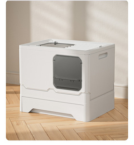 <b>Large</b> Odor-Proof and Splash-Proof Fully Enclosed <b>Cat</b> <b>Litter</b> Box with Easy Clean Foldable and Drawer-Style <b>Cat</b> Nest <b>Tray</b> - Product Image 2