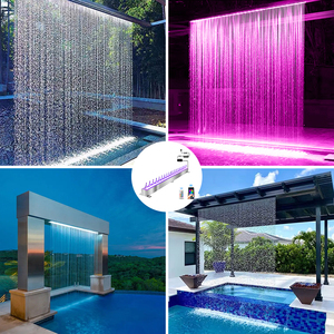 Rideau d'eau personnalisé moderne en acier inoxydable éclairé par LED <span class=keywords><strong>pour</strong></span> décoration de mariage en intérieur ou de jardin extérieur, étang, <span class=keywords><strong>piscine</strong></span> - Product Image 2