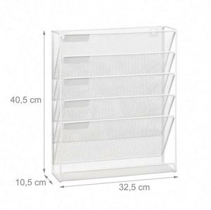 Mesh 6-Tier Hanging Wall Mount Document Organization Stand Desktop Vertical Mail Paper Folder Holder Rack with Bottom <b>Tray</b> - Product Image 5