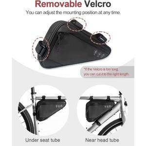Échantillon gratuit : Sac triangulaire Rockbro, sac de rangement pour vélo, pochette pour cadre de vélo, sac pour vélo de route, accessoires de cyclisme - Product Image 5