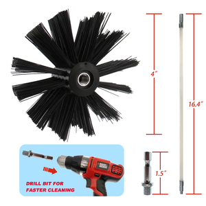 Kit de nettoyage de conduit de sécheuse 26 pièces, 35 pieds, brosse flexible pour tuyau, brosses de nettoyage de <span class=keywords><strong>cheminée</strong></span> pour <span class=keywords><strong>cheminée</strong></span> de cuisine, conduit, entonnoir, outils de nettoyage - Product Image 3