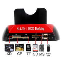 Duplicador de Disco Duro USB 2.0 Todo en Uno con Lector de Tarjetas, Estación de Acoplamiento para Discos Duros SATA/IDE de 2.5\"/3.5\"