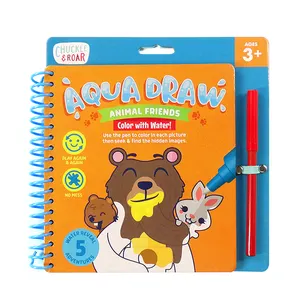 Customized Kids Learning Magic Coloring Doodle Drawing Book Animal Friends Water Coloring Book