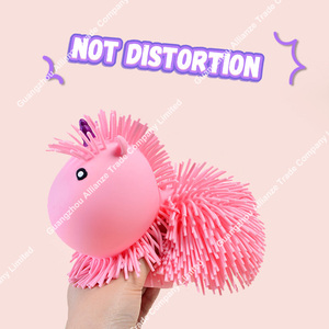 Custom <b>Squeeze</b> Sensory Fidget Toy Unisex Bushy Hair Unicorn TPR <b>Ball</b> Eco-Friendly Air Filled With Light Fun for Children - Product Image 4