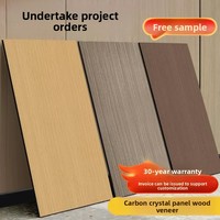 Série de plaques murales en PVC en placage de bois de charbon de bambou imperméables pour la décoration intérieure
