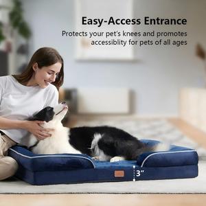 Maßgefertigtes Luxuriöses Hochwertiges Atmungsaktives Orthopädisches Graues Chenille-Kühlbett für Hunde im Großhandel - Product Image 2