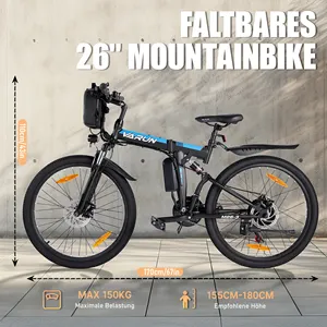 26 Inch Folding 500W Ebike 48V 7.8AH 21 Speed Electric Mountain Bike Multi Mode EU USA Warehouse Stock Cheap City