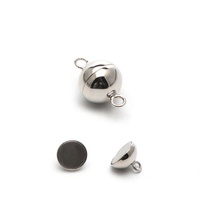 6-14mm 925 Boucle En Argent Sterling Double Cercle Connecter Bouton Aimant Fermoir pour Bijoux Diy Bracelet Collier Fermoir Magnétique