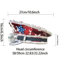 Chapeaux de fête à sequins drapeau américain, lunettes steampunk à strass, casquettes de festival du 4 juillet – Vente en gros, 3 MOQ