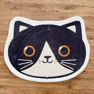 Alfombra de Entrada de Felpa con Estampado de <span class=keywords><strong>Gato</strong></span>, Suave, Imitación Cachemira, Ecológica, Fácil de Limpiar, para Dormitorio, Decoración del Hogar - Product Image 2