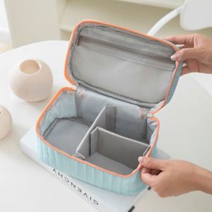 Sac de rangement pour maquillage en polyester souple grande capacité, tendance, avec fermeture éclair, pour cosmétiques et soins de la peau, idéal pour les jeunes filles - Product Image 3