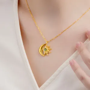<span class=keywords><strong>Collana</strong></span> Personalizzata <span class=keywords><strong>con</strong></span> <span class=keywords><strong>Ciondolo</strong></span> <span class=keywords><strong>Luna</strong></span> <span class=keywords><strong>e</strong></span> <span class=keywords><strong>Sole</strong></span>, <span class=keywords><strong>con</strong></span> Pietra Portafortuna, Placcata in Oro 18k, Gioielli da Donna, <span class=keywords><strong>Collana</strong></span> <span class=keywords><strong>Sole</strong></span> Personalizzata - Product Image 4