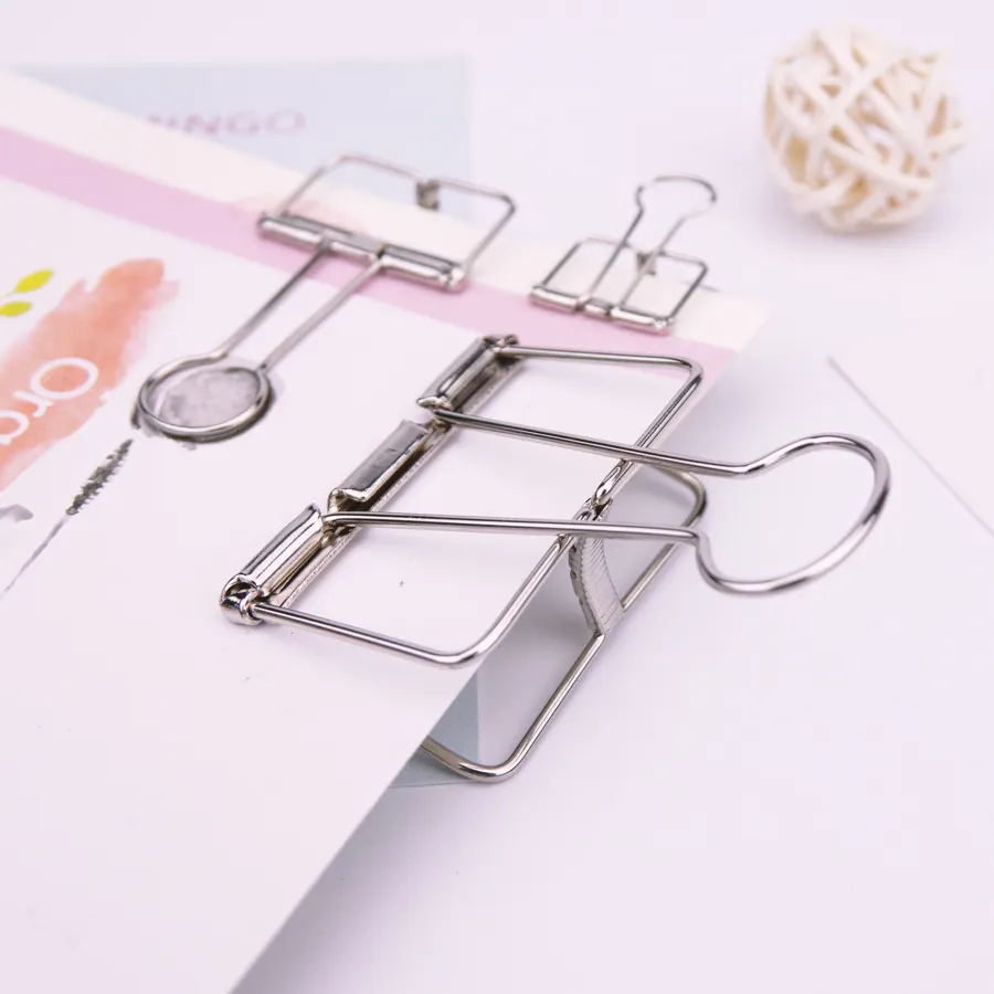 Chevrolet Aveo Online Selling Popular Stationery Sets Metal Eco-friendly Office Stationery Modern Hollow Square Binder Clip