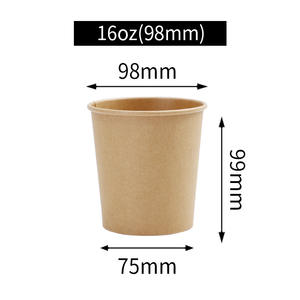 Tazón de papel Kraft desechable con logotipo personalizado impreso con tapa para ensaladas, aperitivos y leche para llevar - Product Image 4