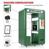 Montage facile, installation en 30 minutes avec armoire pour imprimante, caméra, machine photomaton portable, photomaton personnalisable en couleur