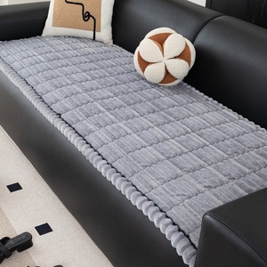 <b>Sofa</b> <b>Cover</b> Thickened Flannel Solid Color Anti-Slip <b>For</b> Three-Seater <b>Sofa</b> Winter Use Modern Style 90-140cm - Product Image 2