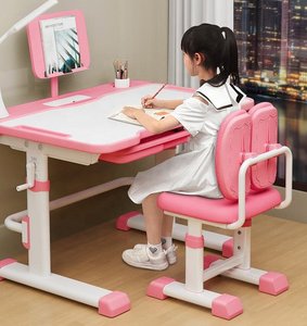 Table d'étude réglable pour enfants, utilisation à domicile, ensemble table et chaise d'étude pour enfants - Product Image 1