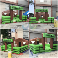 Matelas gonflable personnalisé pour fête en plein air Jeu de combat de taureaux d'équitation mécanique de rodéo gonflable pour enfants