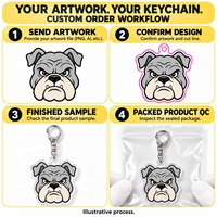 Porte-clés personnalisés en acrylique, lot de 6, mascotte urbaine, Panthère noire, Bouledogue, Aigle, Lion, Tigre, impression UV double face, vente en gros